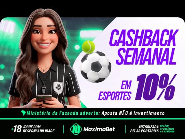 10% de Cashback semanal em Esportes
