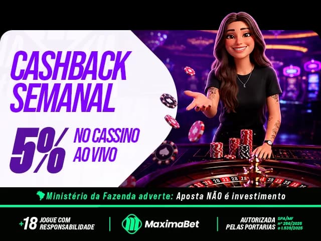 Cashback Cassino Ao Vivo 5%