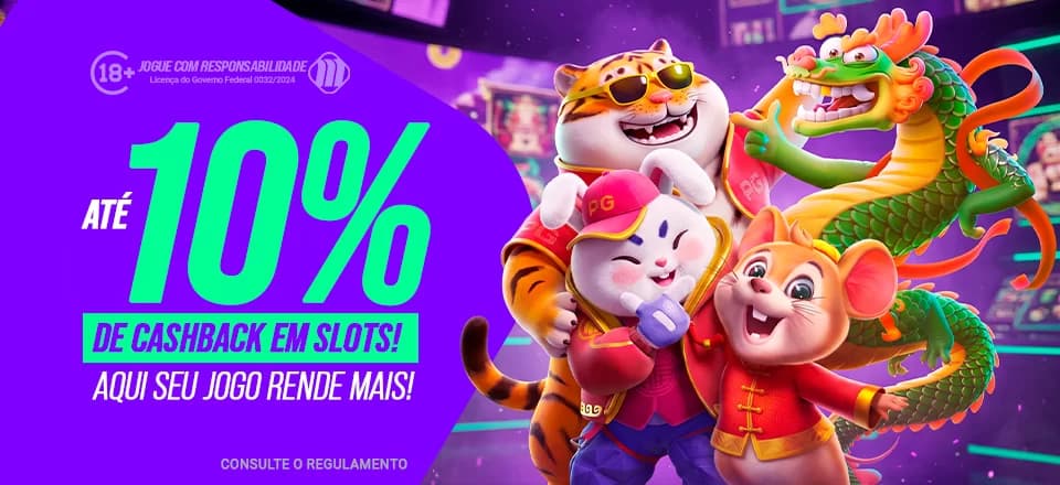 Até 10% de Cashback nos Slots