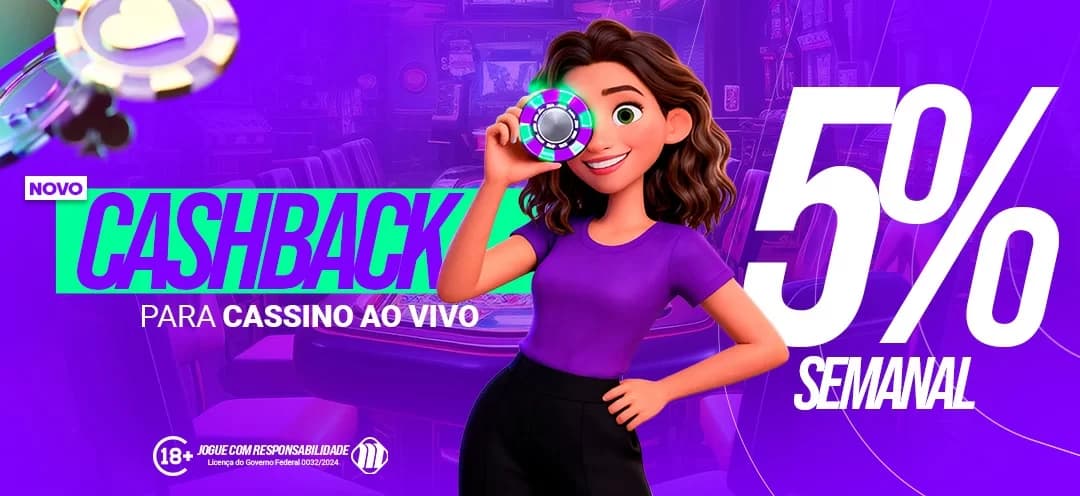 Até 5% de Cashback nos Slots