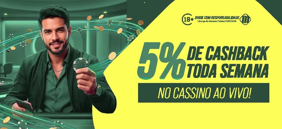 Até 5% de Cashback nos Slots