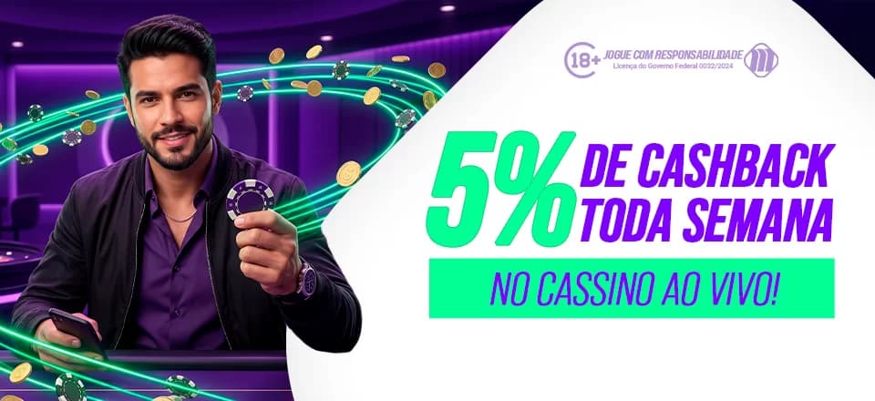 Até 5% de Cashback nos Slots