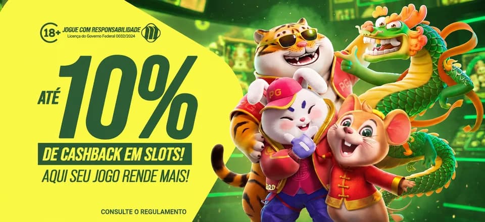 Até 10% de Cashback nos Slots